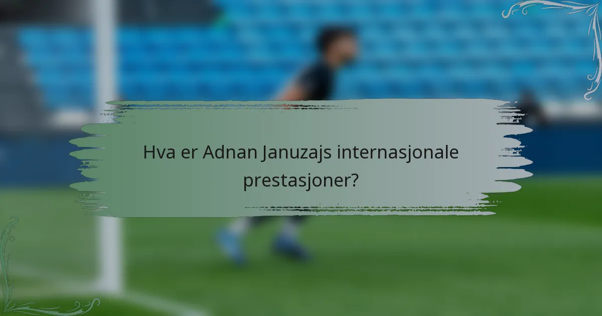Hva er Adnan Januzajs internasjonale prestasjoner?