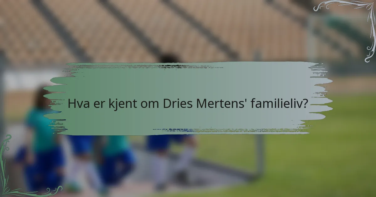 Hva er kjent om Dries Mertens' familieliv?