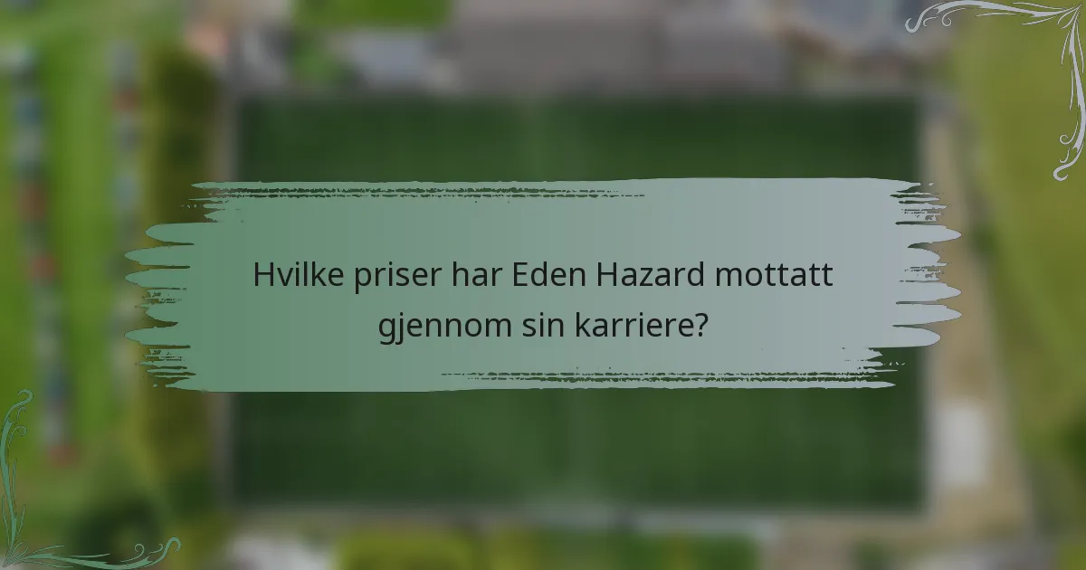 Hvilke priser har Eden Hazard mottatt gjennom sin karriere?