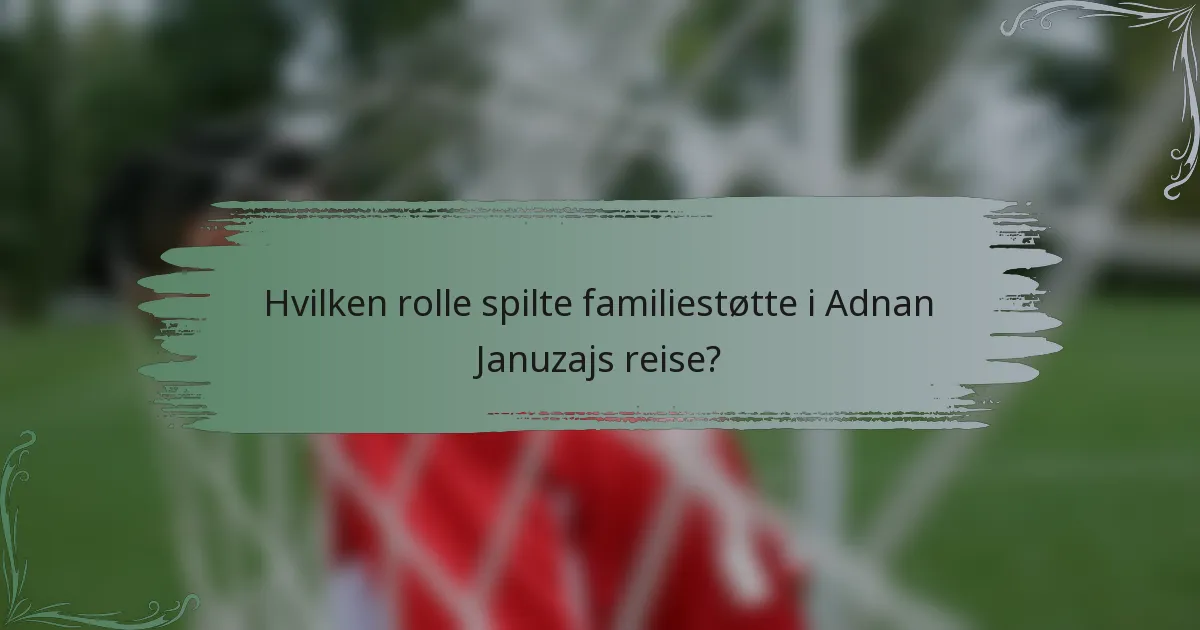 Hvilken rolle spilte familiestøtte i Adnan Januzajs reise?