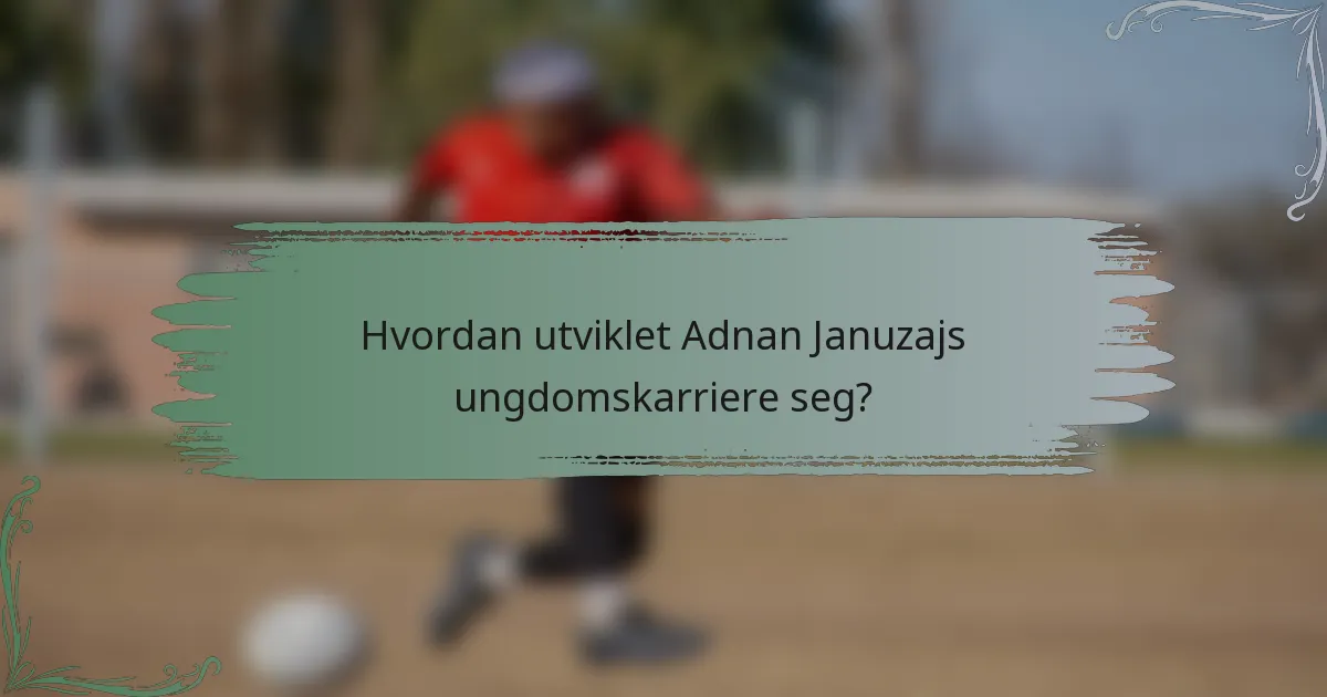 Hvordan utviklet Adnan Januzajs ungdomskarriere seg?